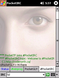 Pocket IRC Screenshot